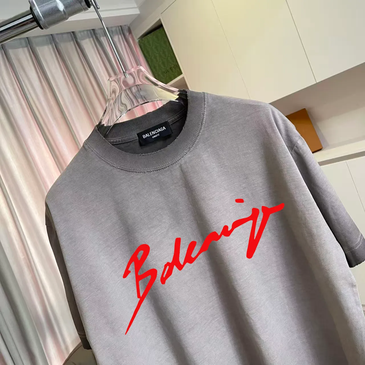 BALENCI*GA 2025 New Arrival logo 320g T Same Style Size：S M L XL XXL ：White Purple Gray